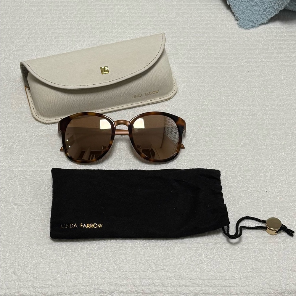 Linda Farrow Cat no 3 Leopard Sunglasses